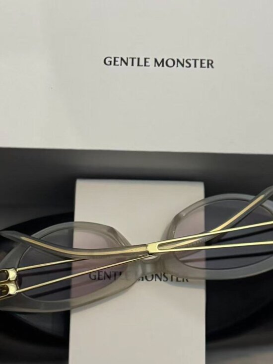 Gentle Monster Transparent Gray Cat Eye Gold Temple Sunglasses main image 6